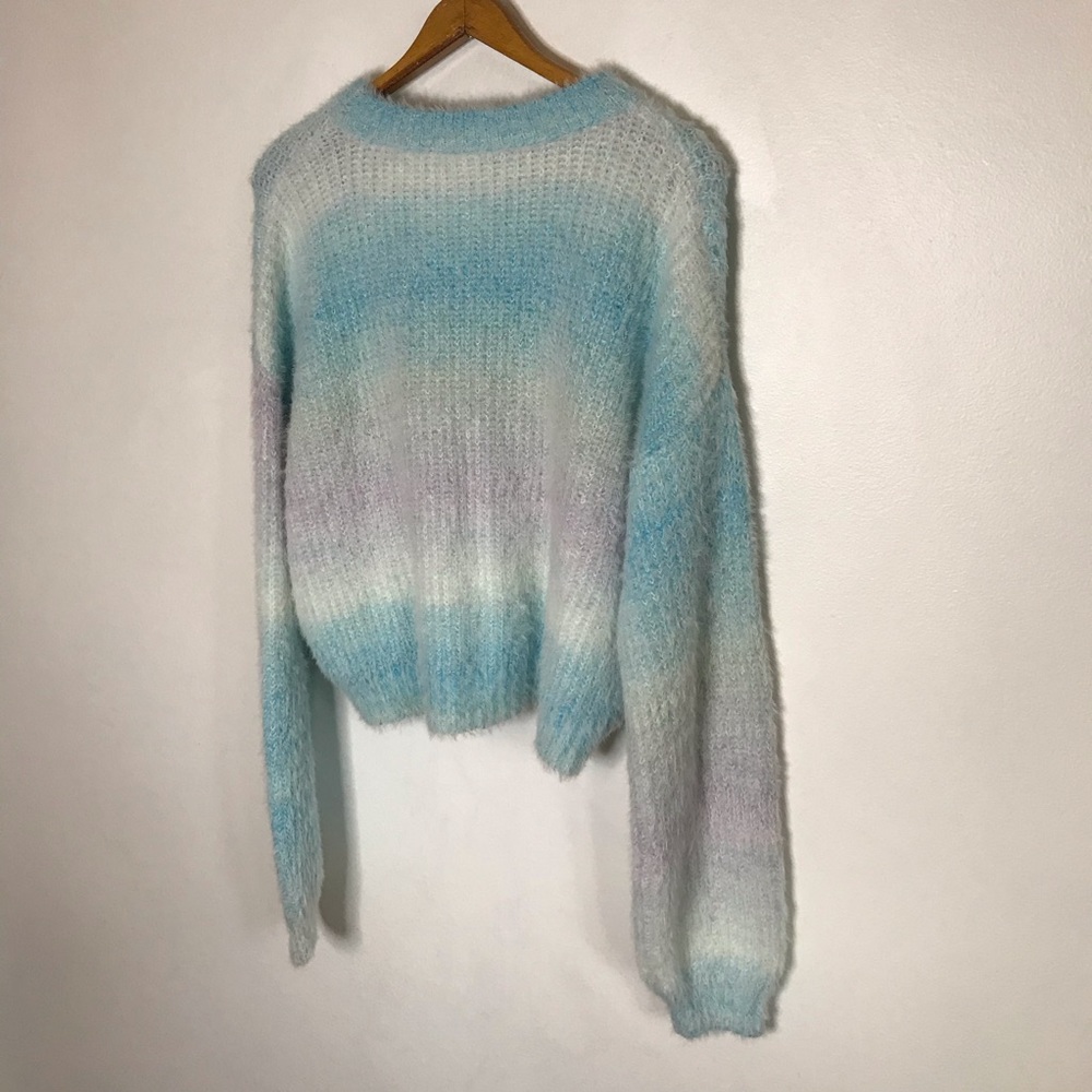 NEW Wild Fable Dip Dye Eyelash Sweater Blue Medium - Picture 9 of 10